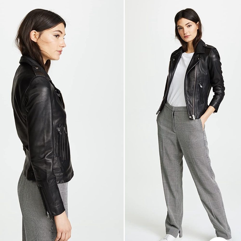 IRO Han Leather Jacket, Black, sz 38